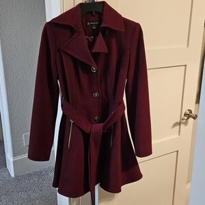 INC International Concepts Rich Burgundy Trench Coat